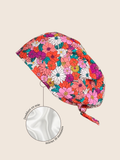 Calot médical coton doublé en soie - Fleurs d'automne