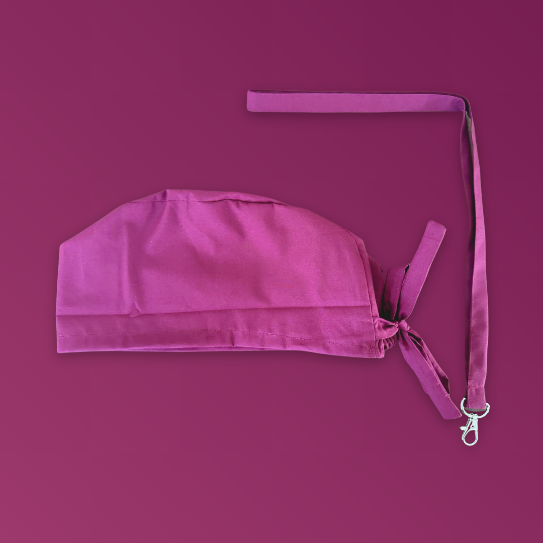 Calot médical en coton - Bordeau uni