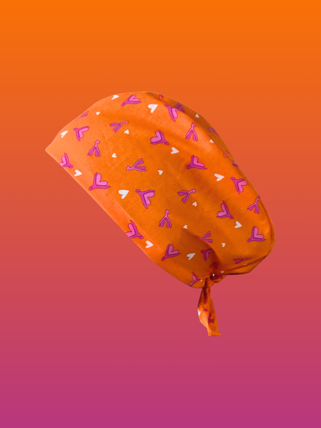 Calot médical en coton - Clitoris orange