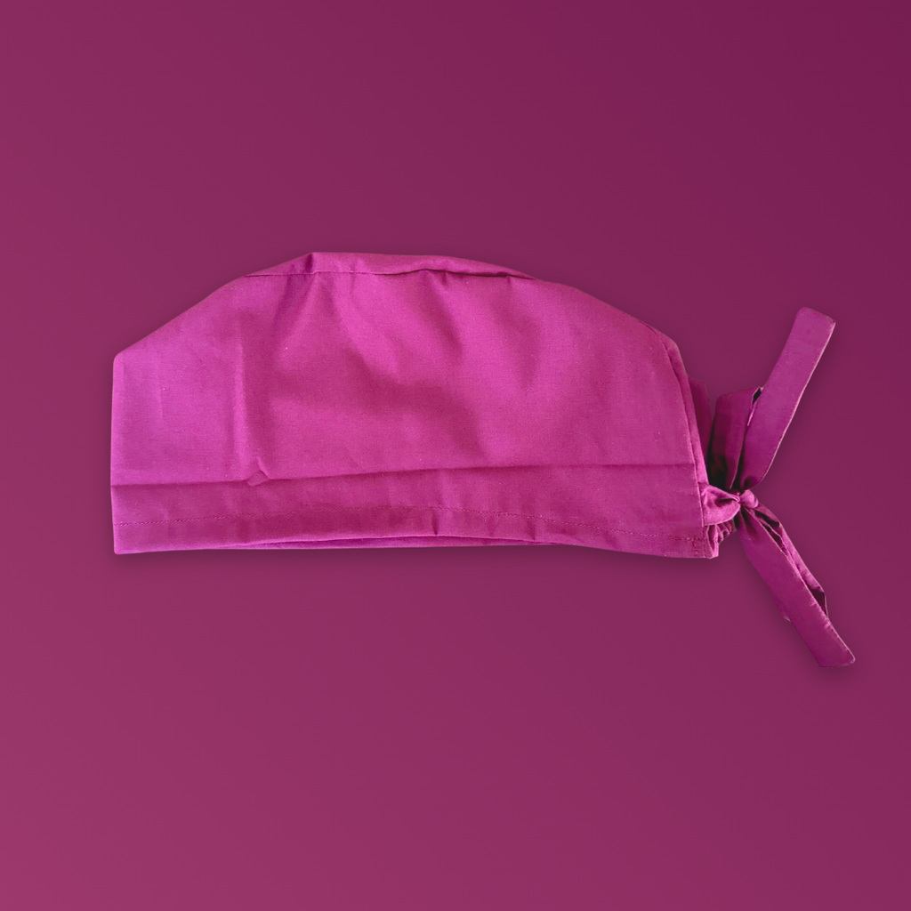 Calot médical en coton - Bordeau uni