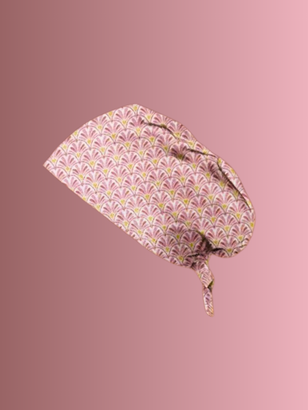 Calot médical en coton - Éventail rose