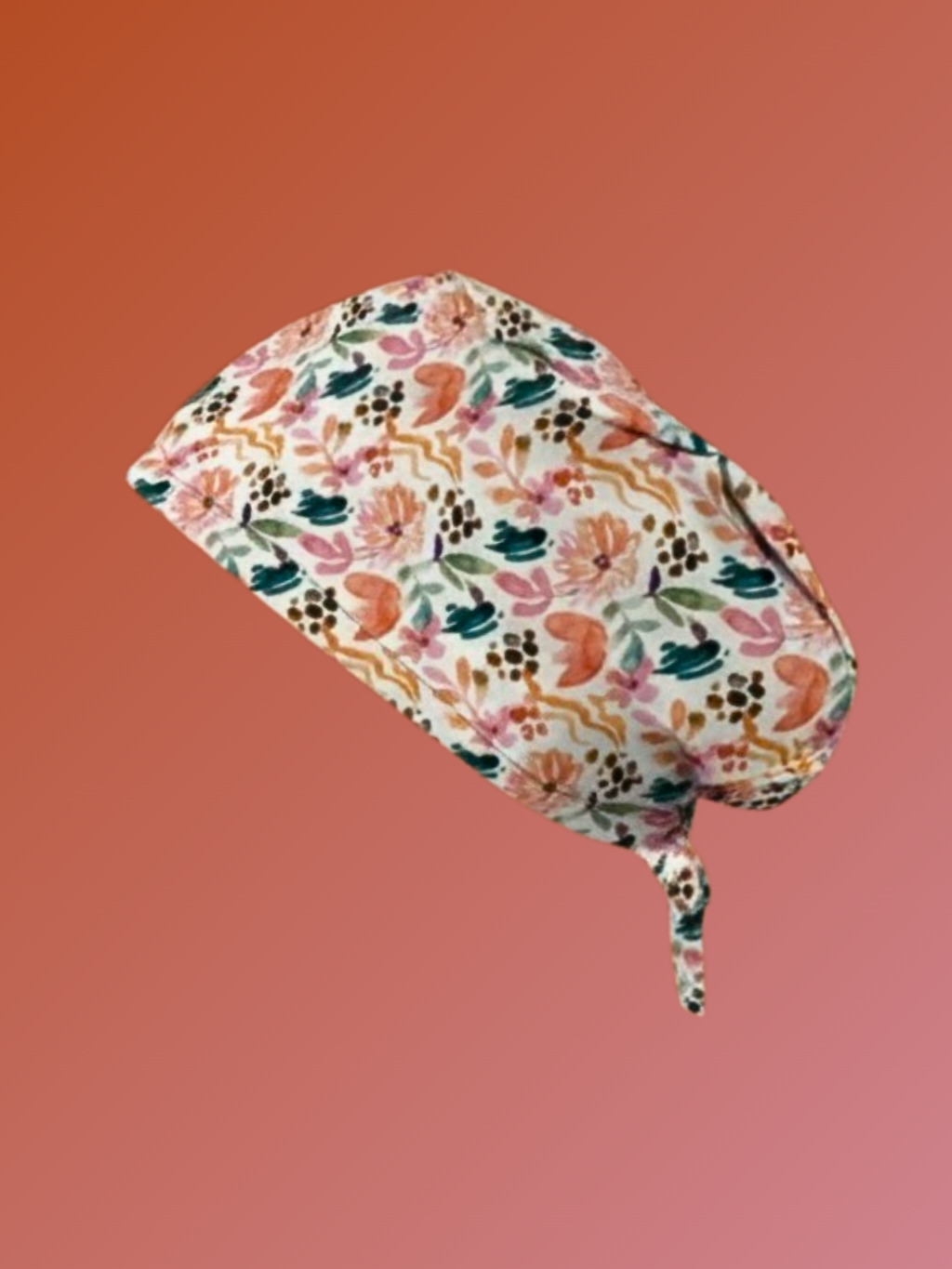 Calot médical en coton - Fleurs aquarelle