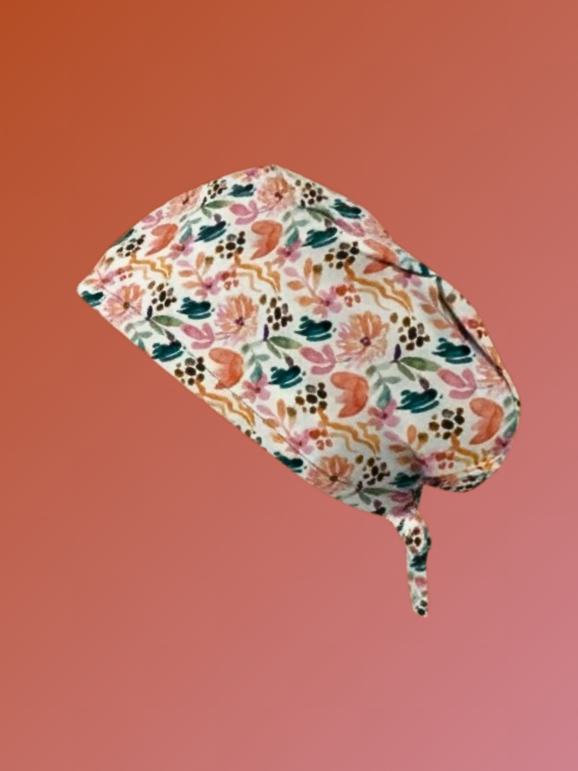 Calot médical en coton - Fleurs aquarelle