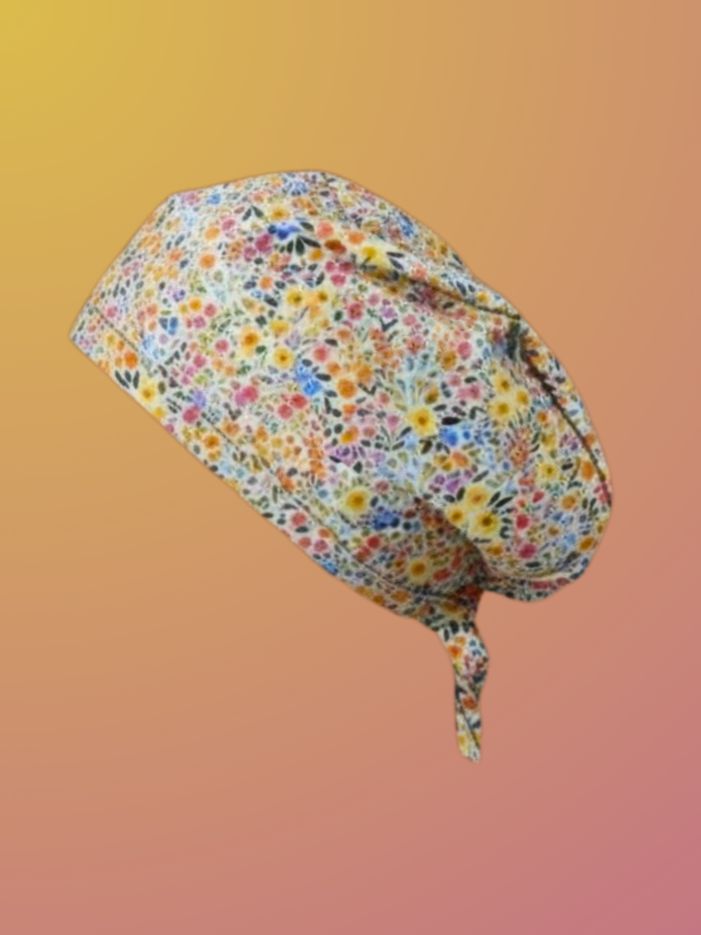 Calot médical en coton - Fleurs printanières