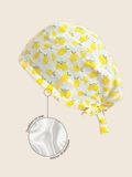Calot médical coton doublé en soie - Citron
