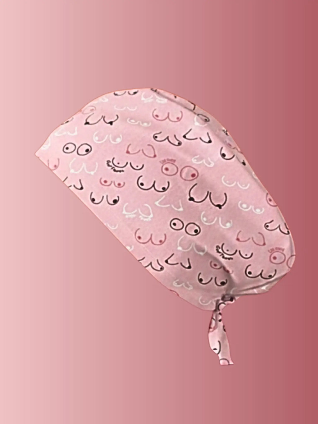 Calot de bloc médical en coton - Seins noirs et roses Le Petit Atelier du Calot