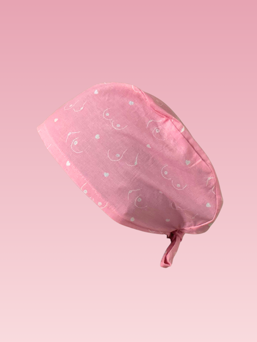 Calot médical en coton - Seins roses