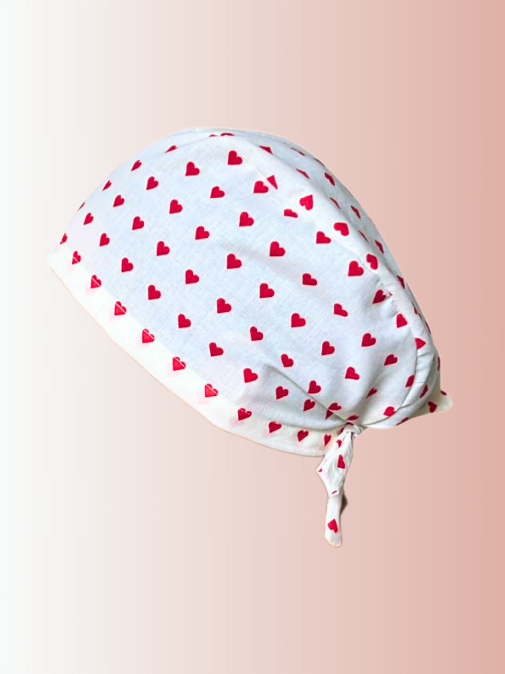 Calot médical en coton - Coeurs rouge