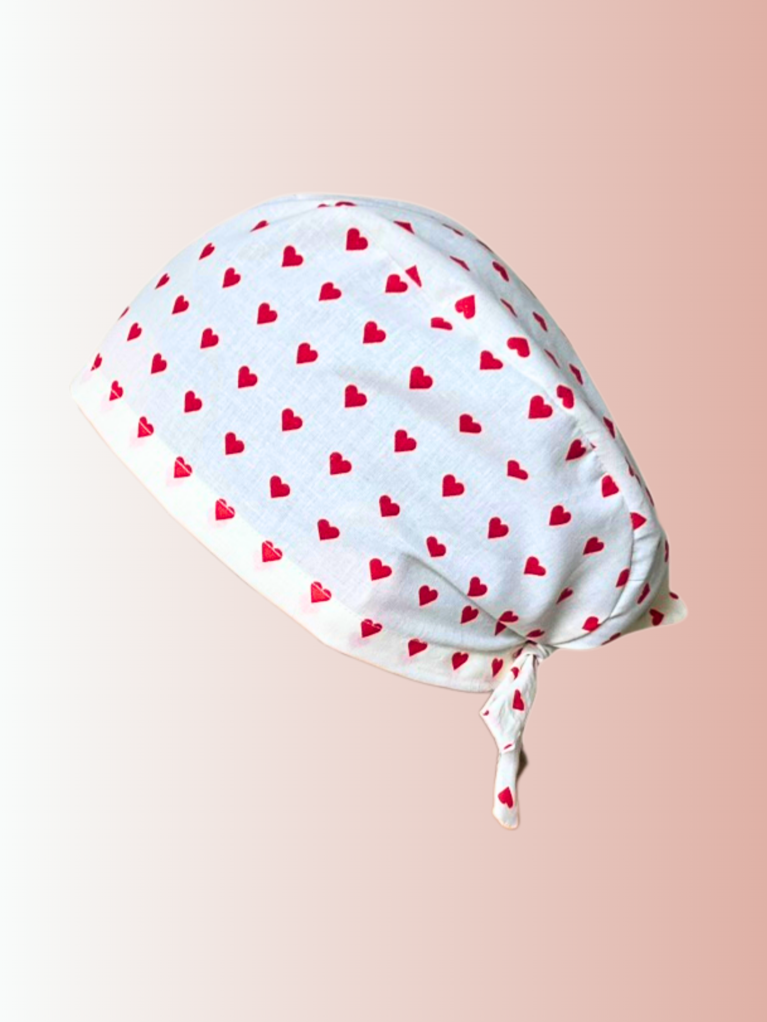 Calot médical en coton - Coeurs rouge