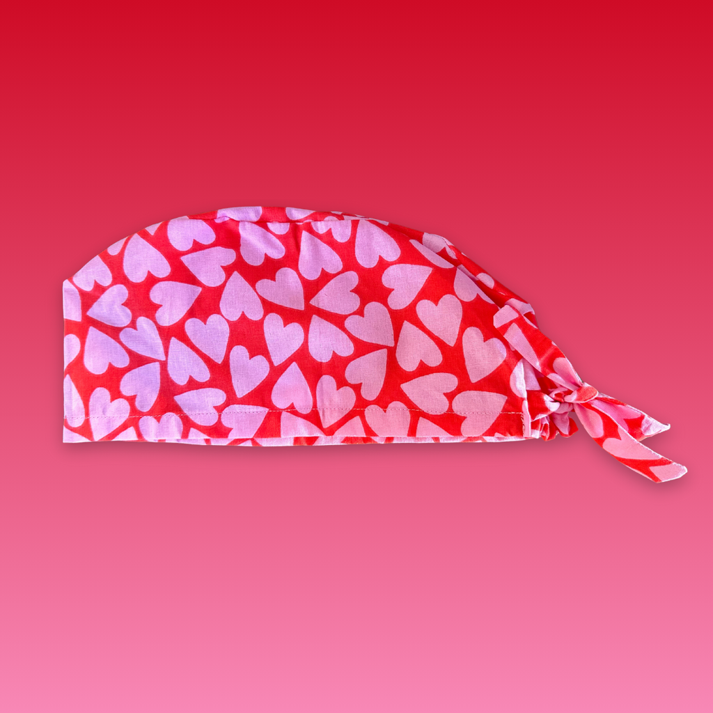 Calot médical en coton - Coeurs