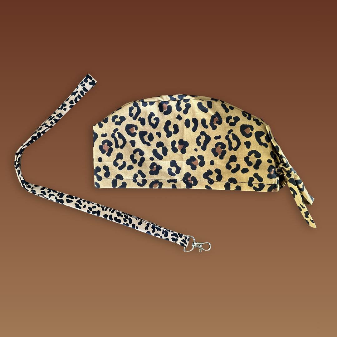 Calot médical en coton - Léopard