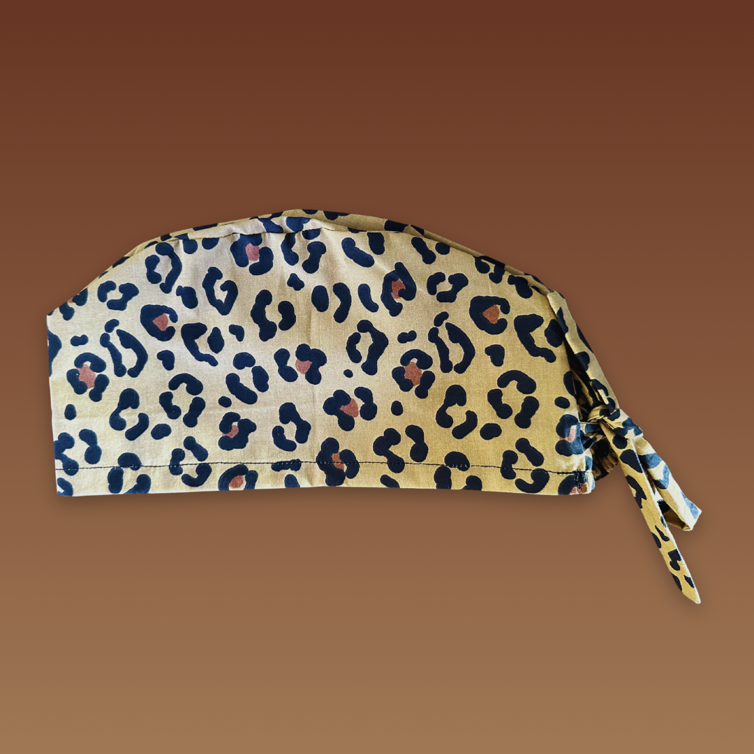 Calot médical en coton - Léopard