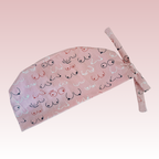 Calot de bloc médical en coton - Seins noirs et roses