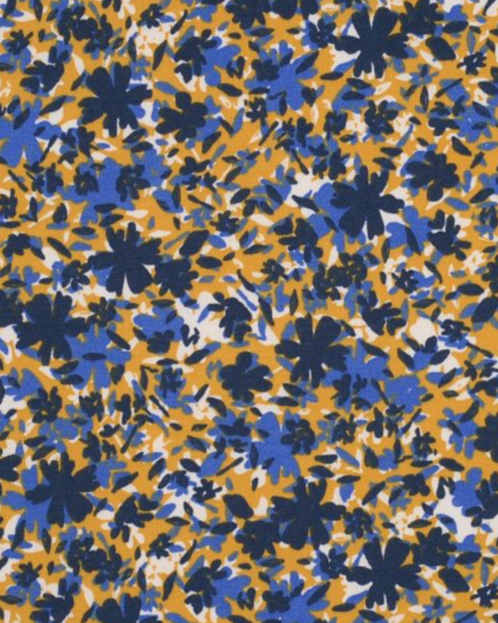 Calot médical en coton - Fleurs bleues et jaunes