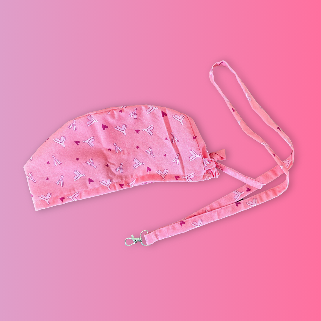 Calot médical en coton - Clitoris roses
