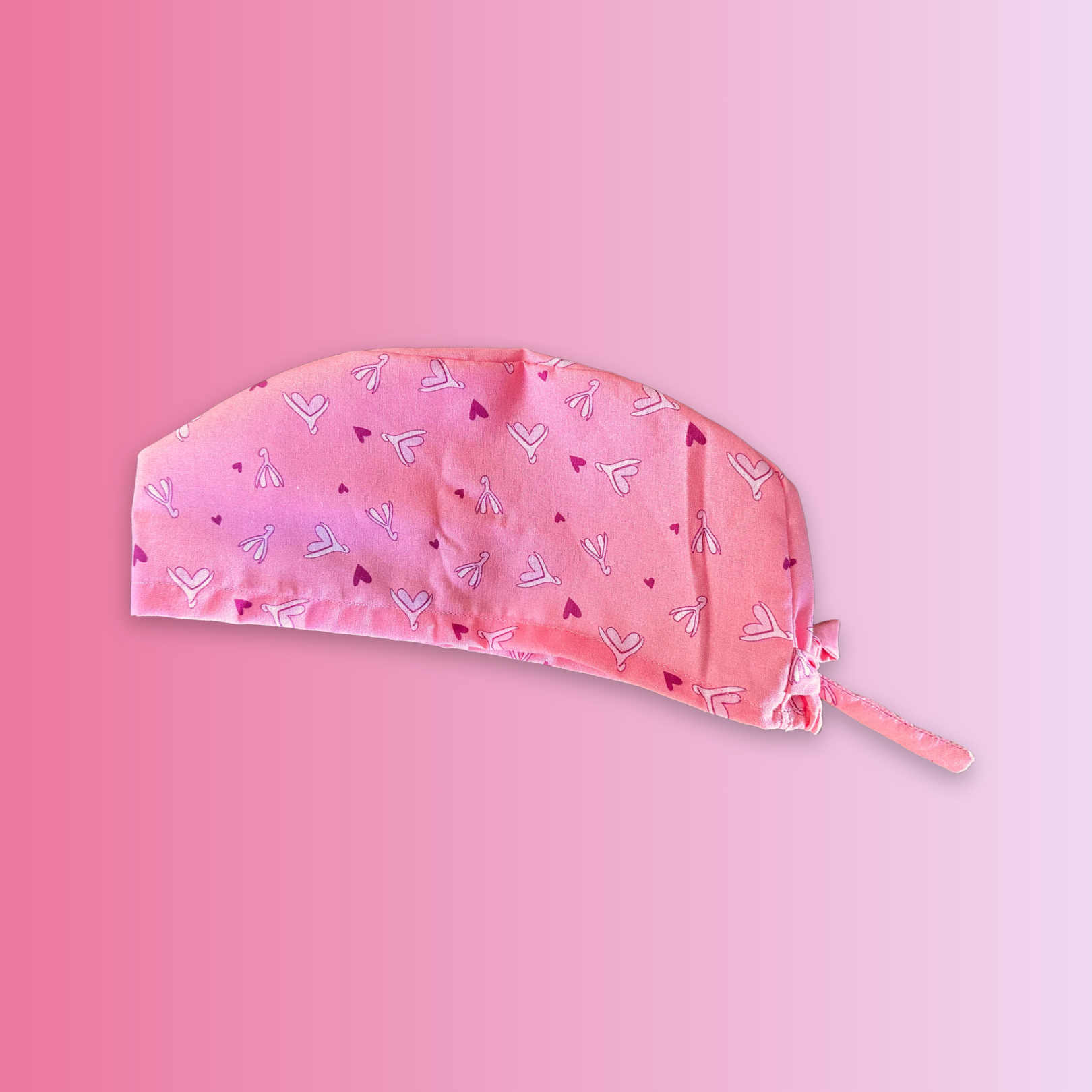 Calot médical en coton - Clitoris roses
