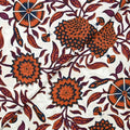 Calot médical coton doublé en soie - Coton indien Jiya brique et blanc