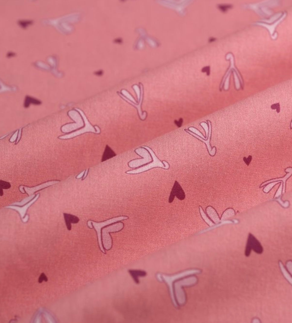 Calot médical en coton - Clitoris roses