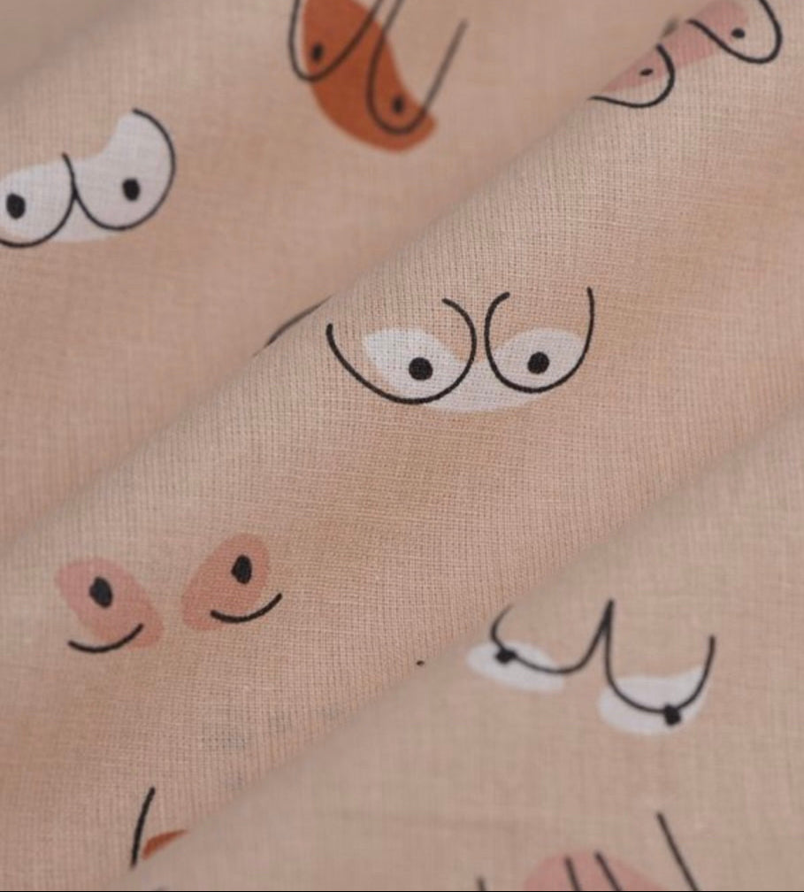 Calot médical en coton - Seins saumon