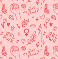Calot médical coton doublé en soie - Girl Power
