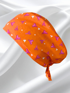 Calot médical coton doublé en soie - Clitoris orange