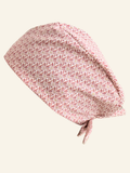 Calot médical en coton - Éventail rose
