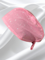 Calot doublé en soie + tour de cou - Seins roses